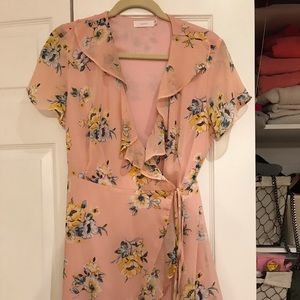 Lush Floral Wrap Dress size M